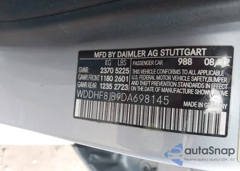 2013 Mercedes-Benz E 350 4Matic z USA, uszkodzony, nr VIN WDDHF8JB9DA698145